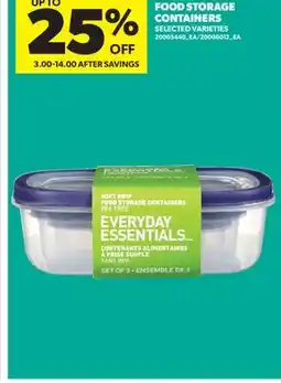 Real Canadian Superstore EVERYDAY ESSENTIALS FOOD STORAGE CONTAINERS offer