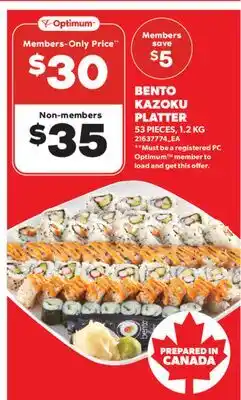 Real Canadian Superstore BENTO KAZOKU PLATTER, 53 PIECES offer