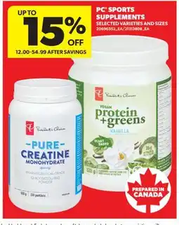 Real Canadian Superstore PC SPORTS SUPPLEMENTS offer