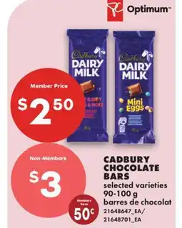 No Frills CADBURY CHOCOLATE BARS offer