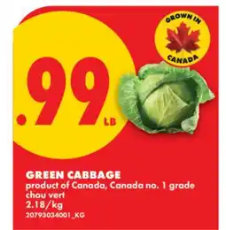 No Frills GREEN CABBAGE offer