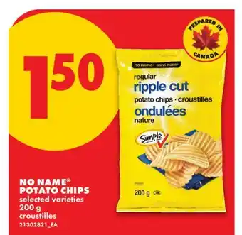 No Frills NO NAME POTATO CHIPS offer