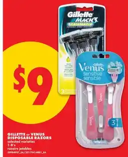 No Frills GILLETTE or VENUS DISPOSABLE RAZORS, 1-8's offer