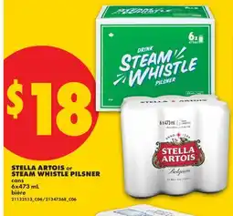 No Frills STELLA ARTOIS OR STEAM WHISTLE PILSNER CANS offer