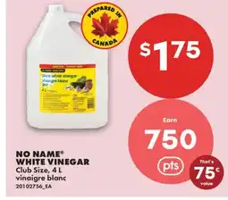 No Frills NO NAME WHITE VINEGAR offer