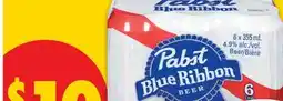 No Frills PABST BLUE RIBBON BEER 4.9%, cans offer