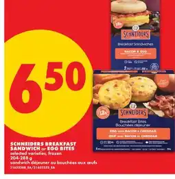 No Frills SCHNEIDERS BREAKFAST SANDWICH or EGG BITES offer