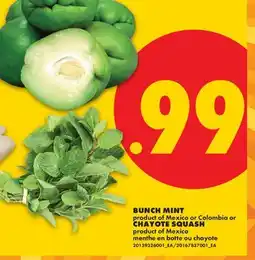 No Frills BUNCH MINT OR CHAYOTE SQUASH offer