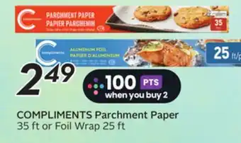 Sobeys COMPLIMENTS Parchment Paper offer