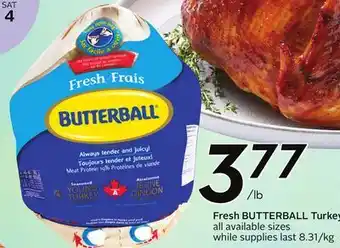 Sobeys BUTTERBALL Fresh Turkey offer