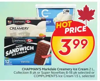 Sobeys CHAPMAN'S Markdale Creamery Ice Cream offer