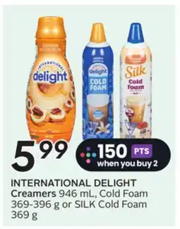 Sobeys INTERNATIONAL DELIGHT Creamers offer