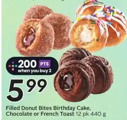 Sobeys Filled Donut Bites Birthday Cake, Chocolate or French Toast offer