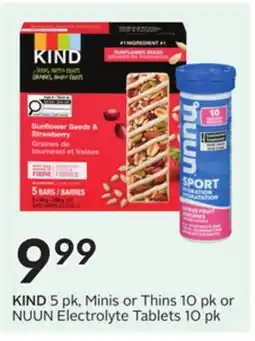 Sobeys KIND 5 pk, Minis or Thins 10 pk or NUUN Electrolyte Tablets 10 pk offer