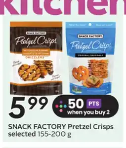 Sobeys SNACK FACTORY Pretzel Crisps offer