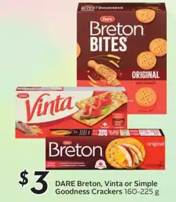 Sobeys Breton, Vinta or Simple Goodness Crackers offer
