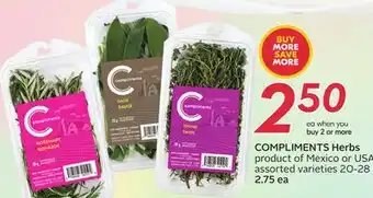 Sobeys COMPLIMENTS Herbs offer