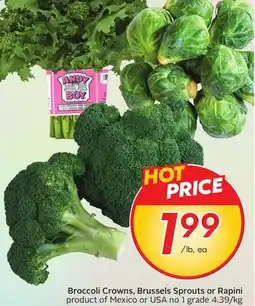 Sobeys Broccoli Crowns, Brussels Sprouts or Rapini offer