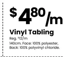 Fabricland Vinyl Tabling offer