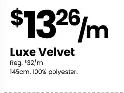 Fabricland Luxe Velvet offer