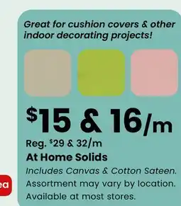 Fabricland At Home Solids offer