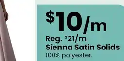 Fabricland Sienna Satin Solids offer