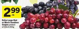 Foodland Extra Large Red or Black Seedless Grapes offer