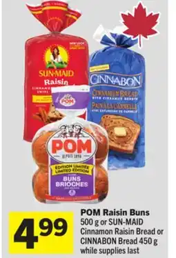 Foodland POM Raisin Buns 500 offer