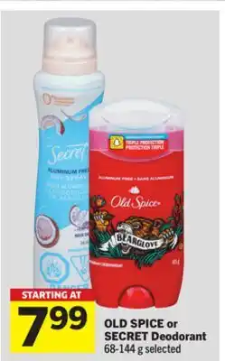 Foodland OLD SPICE or SECRET Deodorant offer