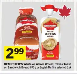 Foodland DEMPSTER'S White or Whole Wheat, Texas Toast or Sandwich Bread offer
