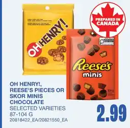 Wholesale Club OH HENRY!, REESE'S PIECES OR SKOR MINIS CHOCOLATE offer