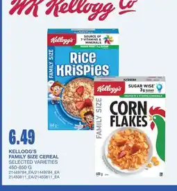 Wholesale Club FAMILY SIZE CEREAL offer