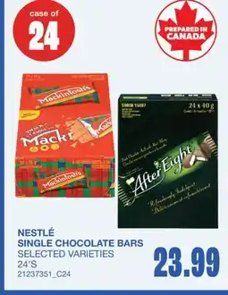 Wholesale Club SINGLE CHOCOLATE BARS, 24'S offer