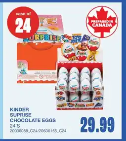 Wholesale Club SUPRISE CHOCOLATE EGGS, 24'S offer