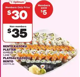 Independent Grocer BENTO KAZOKU PLATTER, 53 PIECES offer
