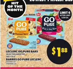 Independent Grocer LECLERC GO PURE BARS, 140/175 G offer