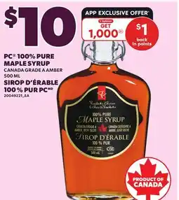 Independent Grocer PC 100% PURE MAPLE SYRUP offer