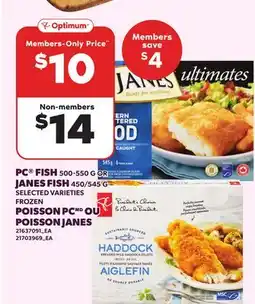 Independent Grocer PC FISH, 500-550 G OR JANES FISH, 450/545 G offer