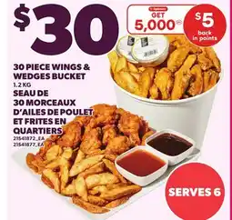 Independent Grocer 30 PIECE WINGS & WEDGES BUCKET offer