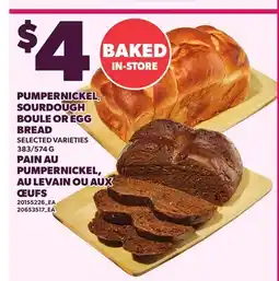 Independent Grocer PUMPERNICKEL, SOURDOUGH BOULE OR EGG BREAD. 383/574 G offer