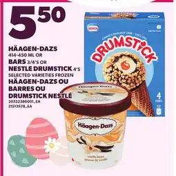 Independent Grocer HÄAGEN-DAZS, 414-450 ML OR BARS, 3/4'S OR NESTLE DRUMSTICK, 4'S offer