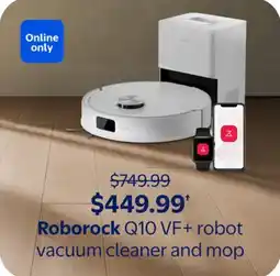 Walmart Roborock Q10 VF + robot vacuum cleaner and mop offer