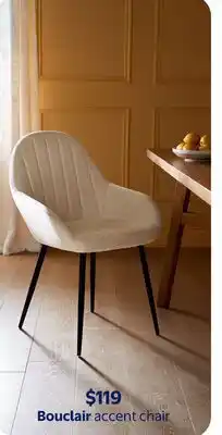 Walmart Bouclair accent chair offer