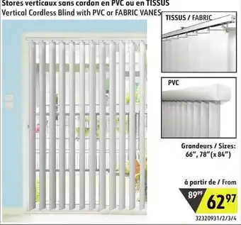 Sushi Shop Vertical Cordless Blind with PVC or FABRIC VANES offer