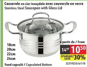 Sushi Shop Stainless Steel Saucepan with Glass Lid offer