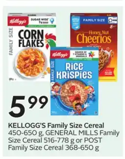 Sobeys KELLOGG'S Family Size Cereal offer