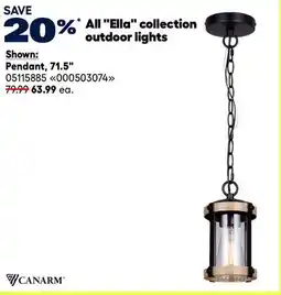 RONA Canarm All Ella collection outdoor lights Pendant, 71.5 offer