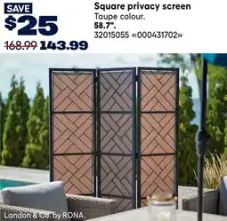 RONA Landon & Co. 58.7 Square privacy screen offer