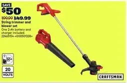 RONA CRAFTSMAN String trimmer and blower set offer