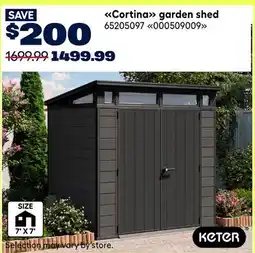 RONA Cortina garden shed offer